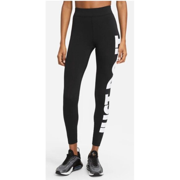 Nike Sportswear Essential High-Waisted Graphic Just Do It Leggings Size Small - Picture 2 of 15
